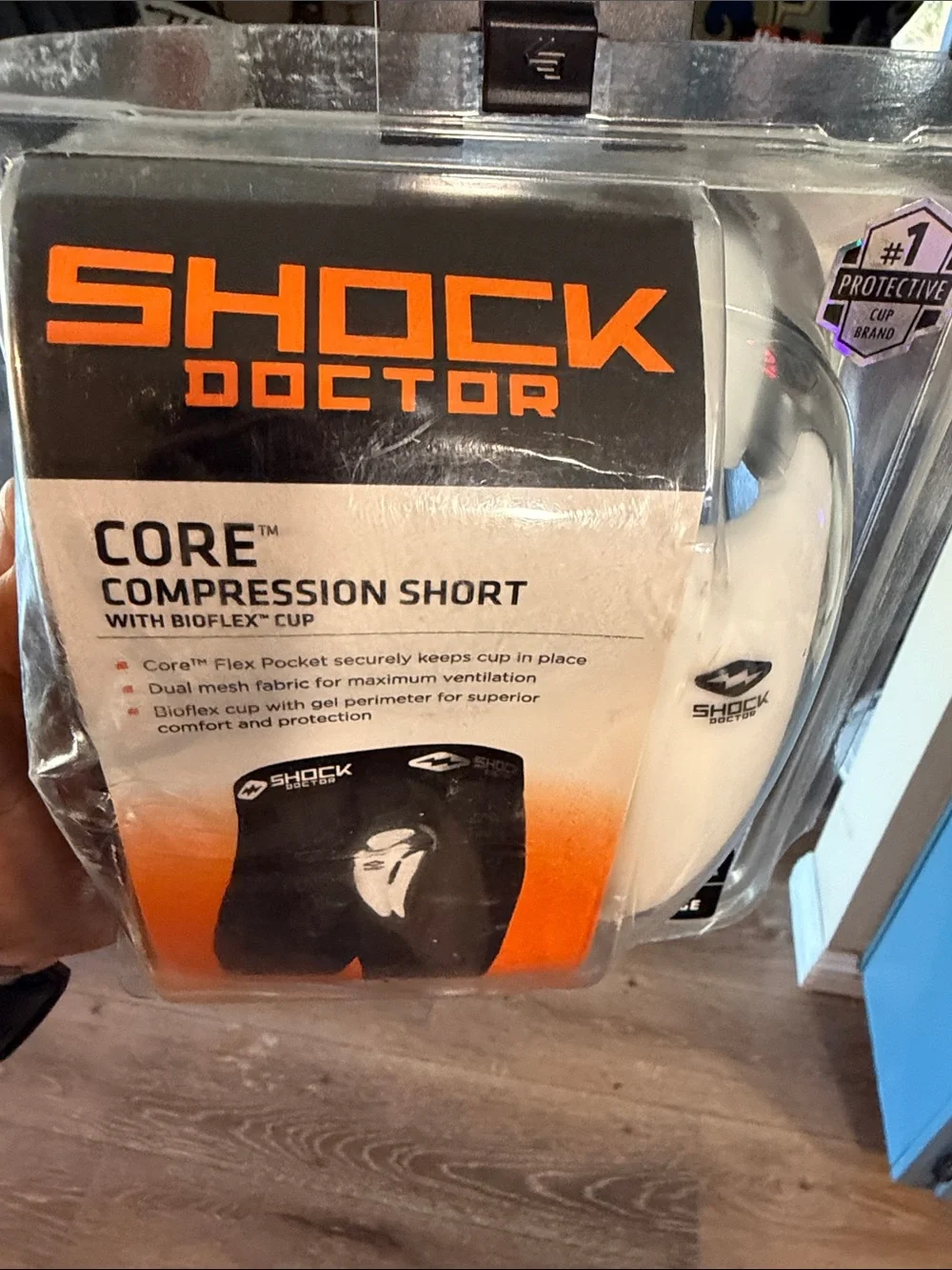 Core Compression Short with BioFlex Cup - Black Size Large men’s